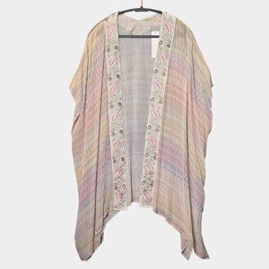 Soft Surroundings Impressionist Topper Embroidered Kimono L/XL Ethereal Fairy